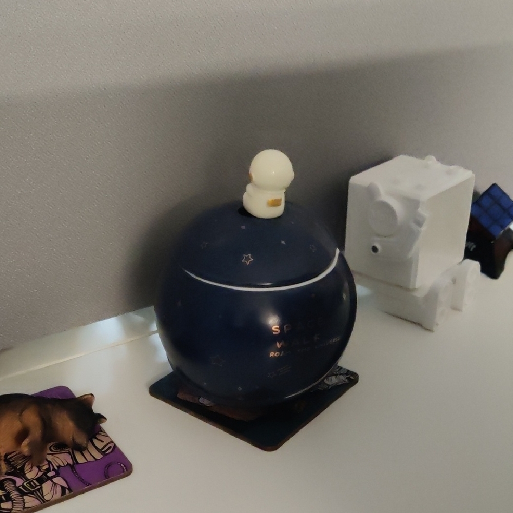 Space-Themed Blue Decorative Sphere